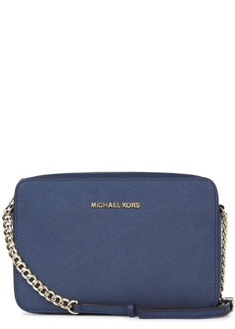 michael kors blue and white bag|michael kors navy crossbody bag.